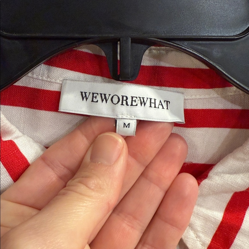 WeWoreWhat Red and White Striped Romper - Picture 4 of 6